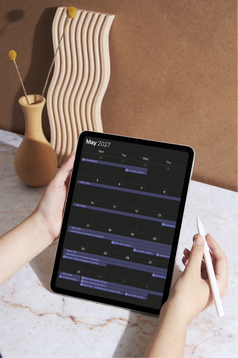 Mock-up gif calendrier ipad